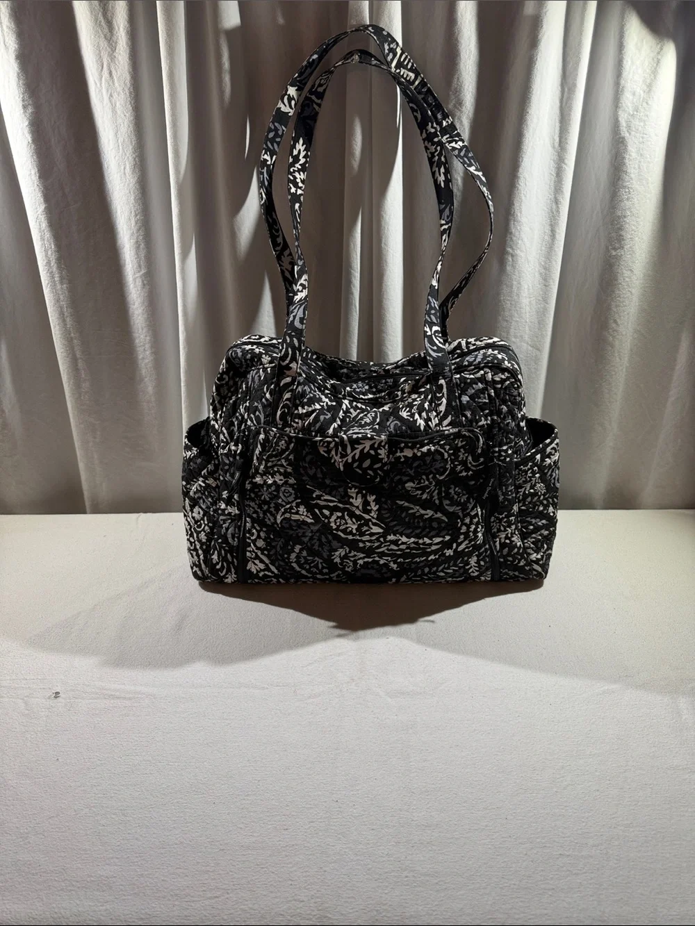 Vera Bradley Black & White Quilted Weekender Travel Bag